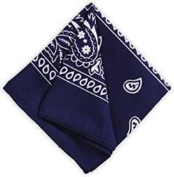 OUTLETISSIMO® Bandana dunkelblau, quadratisch, 100 % Baumwolle, Paisleyball, Sporthelm, blau, Einheitsgröße von OUTLETISSIMO