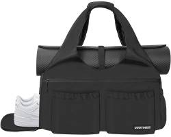 OUUTMEE Yoga-Sporttasche für Damen, Reise-Yoga-Turnbeutel mit Schuhfach, Taschen für nasse und trockene Aufbewahrung und verstellbarer Yogamattenhalter von OUUTMEE