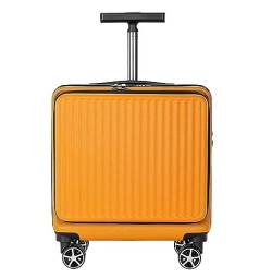 OUYUE Koffer 16-Zoll-Koffer Für Geschäftsreisen, Boarding, Handgepäck, Kratzfeste Hartschalenkoffer Reisekoffer (Color : Yellow, Size : 16in) von OUYUE