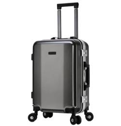 OUYUE Koffer Aluminiumrahmen, Doppelschnalle, Passwort, Gepäck, externer USB-Lade-Smart-Koffer Reisekoffer (Color : E, Size : 20in) von OUYUE