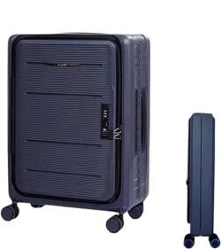 OUYUE Koffer Faltbare Koffer, Verstellbarer Trolley, Handgepäck, Vorne Offener Tragbarer Koffer Reisekoffer (Color : A, Size : 24 inch) von OUYUE