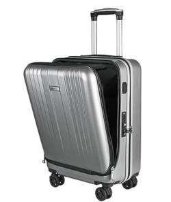 OUYUE Koffer Koffer Mit Frontöffnung, Wiederaufladbar, Hartschalenkoffer Mit USB-Handgepäck, Überprüfter Koffer Reisekoffer (Color : B, Size : 28in) von OUYUE