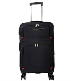 OUYUE Koffer Softside-Gepäck mit Spinnerrädern, erweiterbarer Softside-Handgepäckkoffer, aufgegebenes Gepäck Reisekoffer (Color : Black, Size : 22in) von OUYUE