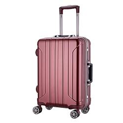 OUYUE Koffer Trolley-Koffer Aus Aluminiumlegierung, Klassischer Koffer Mit Dicken Streifen, Tragbar, Langlebig Reisekoffer (Color : C, Size : 20inch) von OUYUE