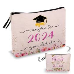 OUZ Geschenk zum Schulabschluss für Sie, 2024 Abschlussgeschenke, Abschlussgeschenke, Master-Abschluss, Doktorabschluss, Geschenk für Frauen, inspirierende Geschenke, Make-up-Tasche für Frauen, She von OUZ