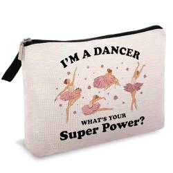 OUZ Make-up-Tasche für Tanzliebhaber, Balletttänzerin, elegante Tänzerin, inspirierende Geschenke für Kulturbeutel, Reißverschluss-Tasche für Frauen, Mädchen, Tanzteam, Dancer-02, modisch von OUZ