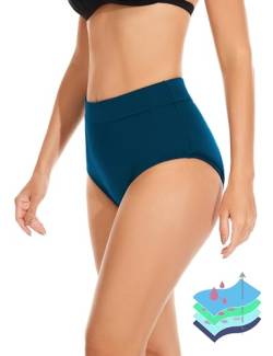 OVRUNS Periode Bademode für Damen Menstruations Badeanzug zum Schwimmen Periode Bikinihose für Teenager Mädchen, Blaugrün, S von OVRUNS