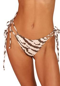 OW COLLECTION Women's Tropical Unterteil Bikini Bottoms, Schwarz, Large von OW COLLECTION