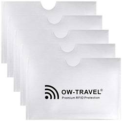 OW-Travel TÜV geprüfte RFID Schutzhülle Kreditkarten - 100% Schutz - NFC Schutzhüllen, Reisepasshülle Reisezubehör für Kreditkarte, Personalausweis von OW-Travel