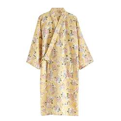 OWLONLINE Damen Bademantel Japanischer Kimono Baumwolle Robe Größe L R35 von OWLONLINE