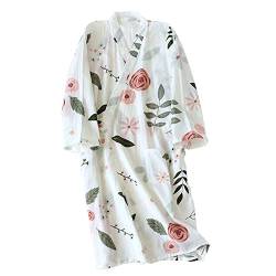 OWLONLINE Damen Bademantel japanischen Kimono Baumwolle Robe Größe L R20 von OWLONLINE