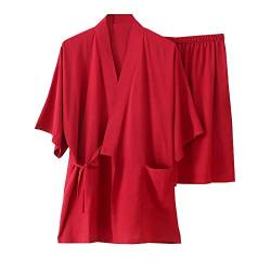 OWLONLINE Damen-Pyjama im japanischen Stil, übergroß, mit kurzen Ärmeln und Shorts, Anzug, Größe XL Q7 von OWLONLINE