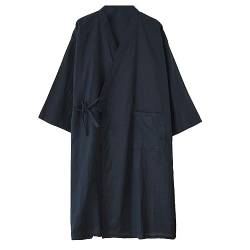 OWLONLINE Herren-Pyjama im japanischen Stil, Baumwolle, Übergröße, japanische Kimono-Robe, Größe L-O1 von OWLONLINE