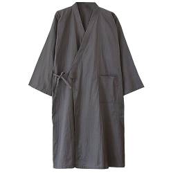 OWLONLINE Herren-Pyjama im japanischen Stil, Baumwolle, Übergröße, japanische Kimono-Robe, Größe XL – O2 von OWLONLINE