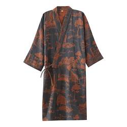 OWLONLINE Herren-Pyjama im japanischen Stil, Gaze-Baumwolle, japanische Kimono-Robe, Größe M A1 von OWLONLINE