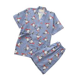 OWLONLINE Japanische Kurzarmhose für Damen mit kurzen Ärmeln Pyjama Yukata Kimono (Größe L, A22) von OWLONLINE