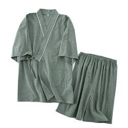OWLONLINE Japanischer Kimono Herren-Pyjama Kurzarm-Oberteil und Hose Nachtwäsche-Pyjama-Set Größe M-A17 von OWLONLINE