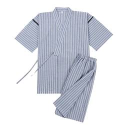 OWLONLINE Japanischer Kimono-Herren-Pyjama in Übergröße, kurzärmliges Oberteil und Hose, Nachtwäsche-Pyjama-Set, Größe XL-A10 von OWLONLINE