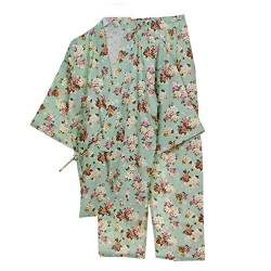 OWLONLINE Japanischer Kimono-Pyjama für Damen aus Reiner Baumwolle, Größe M A29 von OWLONLINE