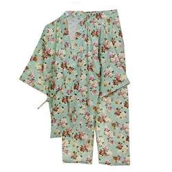 OWLONLINE Japanischer Kimono-Pyjama für Damen aus reiner Baumwolle, Größe L A29 von OWLONLINE