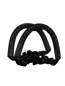 OXIDAX Haare hitzfreie Lockenstangen Kopfband ohne Hitze Langen Bandwalzen schlafend weiche Stirnband Haare Locken DIY Haarstyling -Werkzeuge für Frauen (Color : Black) von OXIDAX