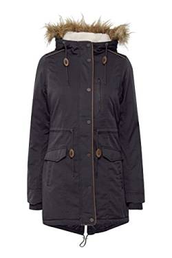 OXMO Anna Damen Winterparka Parka Mantel mit Fellkapuze und Teddy-Futter, Größe:L, Farbe:DARK GREY (792890) von OXMO