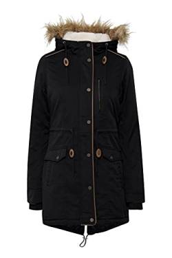 OXMO Anna Damen Winterparka Parka Mantel mit Fellkapuze und Teddy-Futter, Größe:S, Farbe:BLACK (799000) von OXMO