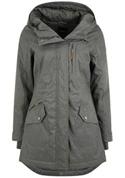 OXMO Bella Damen Übergangsmantel Parka Lange Jacke mit Kapuze, Größe:S, Farbe:DARK GREY (792890) von OXMO