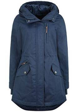 OXMO Bella Damen Übergangsmantel Parka Lange Jacke mit Kapuze, Größe:XS, Farbe:INSIGNIA B (791991) von OXMO