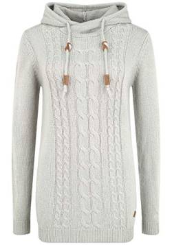 OXMO Cable Damen Strickpullover Grobstrick Pullover Mit Kapuze, Größe:XS, Farbe:MID Grey (792842) von OXMO