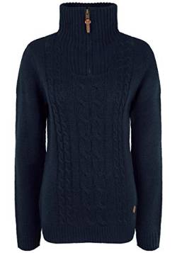 OXMO Carry Damen Strickpullover Troyer Grobstrick Pullover mit Stehkragen, Größe:S, Farbe:Insignia B (791991) von OXMO