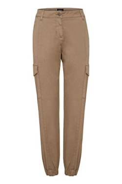 OXMO Coco Damen Cargo Hose Stoffhose Regular Fit, Größe:L, Farbe:Dune (171009) von OXMO