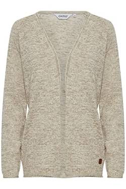 OXMO Danila Damen Strickjacke Feinstrick Cardigan Strickcardigan mit offenem V-Ausschnitt, Größe:M, Farbe:Bone White (70016) von OXMO