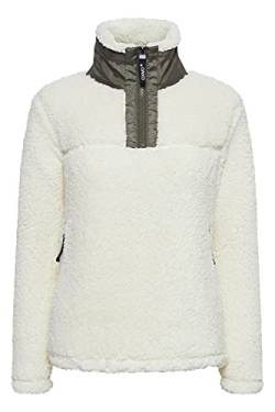 OXMO Elina Troyer Sweatshirt Herren Pullover Sweater mit Teddy Fell mit Stehkragen, Größe:XL, Farbe:Cloud Dancer (114201) von OXMO