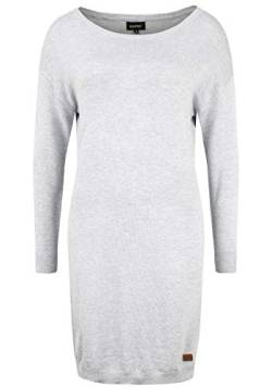 OXMO Ella Damen Strickkleid Feinstrickkleid Kleid mit Rundhals-Ausschnitt, Größe:L, Farbe:LIG Grey M (798242) von OXMO