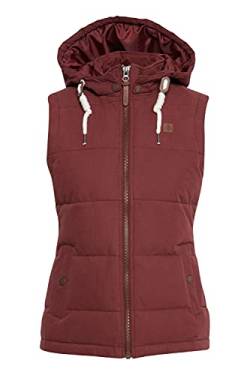 OXMO Lew Damen Weste Steppweste Outdoor Weste mit Kapuze, Größe:M, Farbe:Wine RED (790985) von OXMO