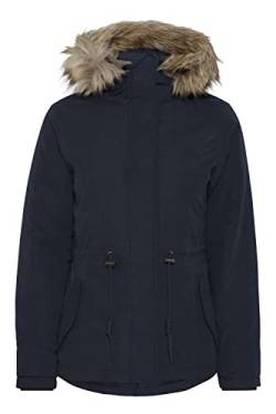 OXMO Lona Damen Winterjacke Damenjacke Jacke Mit Fellkapuze gefüttert mit hochabschließendem Kragen, Größe:XL, Farbe:Total Eclipse (194010) von OXMO