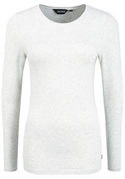 OXMO Marie Damen Longsleeve Langarmshirt Shirt mit Rundhalsausschnitt, Größe:L, Farbe:Oyster Grey Melange (200689) von OXMO