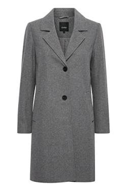 OXMO Neta Damen Wintermantel Wollmantel Winterjacke gefüttert mit Reverskragen, Größe:L, Farbe:Medium Grey Melange (201146) von OXMO