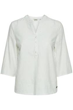 OXMO OXAnea Damen 3/4-Arm Bluse aus Leinenmix, Größe:38, Farbe:Off White (114800) von OXMO