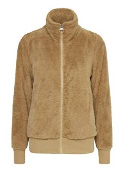 OXMO OXAnneka Sweatjacke Damen Jacke mit Teddyfutter außen kurz mit Stehkragen, Größe:L, Farbe:Kelp (171022) von OXMO