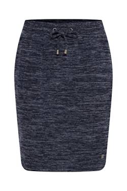 OXMO OXBirga Damen Kurzer Rock Sweatrock Midi mit elastischem Bund und Kordel, Größe:L, Farbe:Insignia Blue Melange (1940281) von OXMO