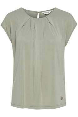 OXMO OXBjalla Jersey Top Damen Shirt Bluse mit Rundhalsausschnitt und kurzen Ärmeln, Größe:L, Farbe:Seagrass (166008) von OXMO