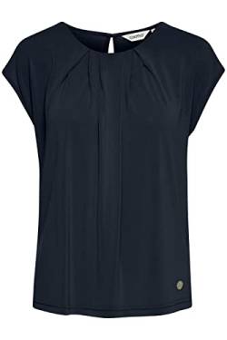 OXMO OXBjalla Jersey Top Damen Shirt Bluse mit Rundhalsausschnitt und kurzen Ärmeln, Größe:L, Farbe:Total Eclipse (194010) von OXMO