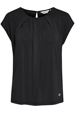 OXMO OXBjalla Jersey Top Damen Shirt Bluse mit Rundhalsausschnitt und kurzen Ärmeln, Größe:S, Farbe:Black (194007) von OXMO