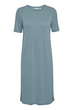 OXMO OXBrinja Damen Freizeitkleid Kleid T-Shirt-Kleid Midi mit kurzen Ärmeln, Größe:L, Farbe:Smoke Blue (174412) von OXMO