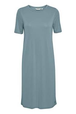 OXMO OXBrinja Damen Freizeitkleid Kleid T-Shirt-Kleid Midi mit kurzen Ärmeln, Größe:M, Farbe:Smoke Blue (174412) von OXMO