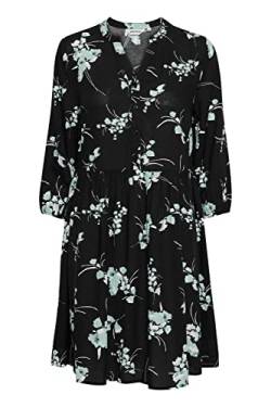 OXMO OXElva Damen Freizeitkleid Kleid Sommerkleid Midi mit 3/4-Ärmeln, Größe:34, Farbe:Black Mix (201483) von OXMO