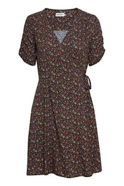 OXMO OXEmbla Damen Freizeitkleid Kleid Wickelkleid Minikleid mit kurzen Ärmeln und V-Ausschnitt, Größe:36, Farbe:Burnt Orange Mix (201486) von OXMO
