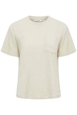 OXMO OXFRIKA Damen T-Shirt Kurzarm Shirt Frotee Shirt mit Brusttasche Regular Fit, Größe:M, Farbe:Birch (130905) von OXMO